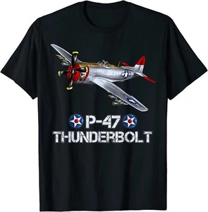 Camiseta de avión de combate Thunderbolt Thunderbolt de la Segunda Guerra Mundial talla S-5XL - Imagen 1 de 2