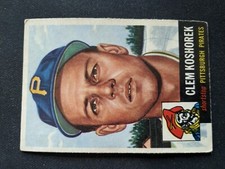 1953 Topps Baseball Card # 8 Clem Koshorek - Pittsburgh Pirates DP (VG/EX)