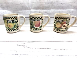 Vintage Susan Winget Checkerboard Farms 10 oz. Coffee Mug - custom lot of 3 mugs - Picture 1 of 18