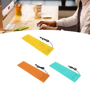 Foldable Silicone Keyboard 108 Keys Silicone Foldable USB Wired Waterproof Mute - Afbeelding 1 van 21