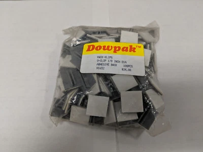 DOWPAK KWIK-KLIPS U-CLIP 1/8 IN. DIA. ADHESIVE BACK H1652 (100PCS PER BAG) GREY - Image 1 of 2
