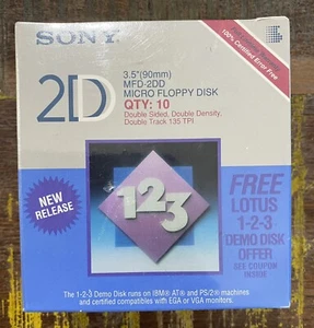 SONY MFD-2DD 3,5" MICRO FLOPPYDISK doppelseitig, Dichte LOTUS DEMO DISK VERSIEGELT - Bild 1 von 6