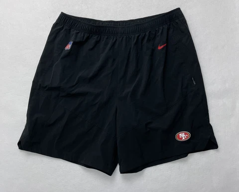 Nike Dri-Fit San Francisco 49ers Team Issued Shorts Ross Dwelly 82 Size XL Black Cover