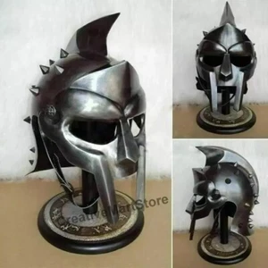 Gladiador Máximo Armadura Medieval Casco Caballero Casco Espartano LARP Artículo Hecho a Mano - Imagen 1 de 4