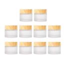 10 Pcs 5 Grams/5 ML Empty Frosted Glass Cream Jars Bottle Vials with Wood Gra...