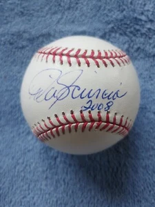 MIKE SCIOSCIA, LOS ANGELES ANGELS, SIGNED OAL SELIG BASEBALL WITH BALL CUBE - Picture 1 of 3