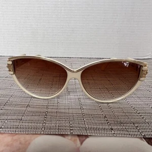 1970s Vintage JEAN PIERRE LAMY White w Gold Accents Sunglasses - Picture 1 of 24