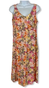 J.Jill Sleeveless Sundress -Size 8- Floral Pattern with V-Neck/Pockets/Side Zip - Picture 1 of 6