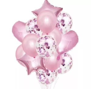 Birthday Wedding Baby shower Party Star Heart Foil Confetti Latex Balloons set✨ - Picture 1 of 1