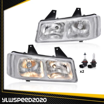 Par de faros transparentes/cromados aptos para camioneta Chevy Express GMC Savana 03-19 Foto 1 de 4