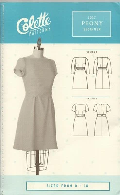 Colette Sewing Pattern 1017 For The Peony Dress Bateau Sheath Size 0 - 18 NEW - Image 1 of 4