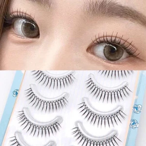 Extensión de pestañas postizas natural Wispy reutilizable maquillaje de ojos coreano en forma de U - Imagen 1 de 12