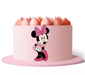 Minnie Mouse vorgeschnitten 4 Zoll essbar Zuckerguss Bild Tortendekoration - Bild 1 von 2