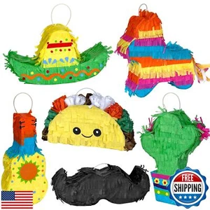 6 PCS Mini Cinco De Mayo Pinata Include Taco Party Donkey Mustache Pinatas So - Picture 1 of 5
