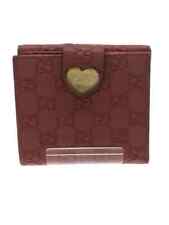 GUCCI 2 Folded Wallet_Heart Plate_Gucci Sima with Box Leather PNK Total Pattern 