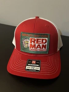 Red Man Chewing Tobacco Red Bass Trucker Hat Richardson 112 Cap Vintage Style - Picture 1 of 2