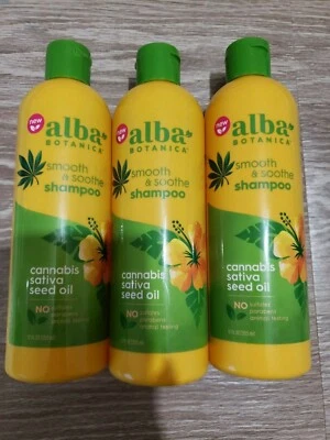 Lote de 3 Champú Alba Botanica Suave y Calmante Cannabis Sativa Aceite de Semilla 12 FL OZ Foto 1 de 3