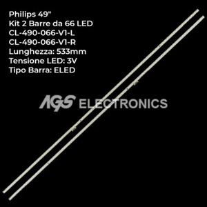 KIT 2 BARRES BANDES 66 LED-TV PHILIPS CL-490-066-V1-L / R 49PUS7181 / 12 - Bild 1 von 1