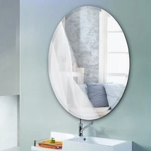 50x70cm Frameless Mirror Wall Mounted Bathroom Bedroom Make Up Dressing Mirror - Picture 1 of 12