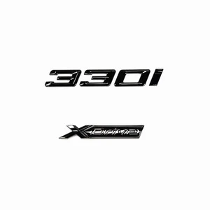 For 3 Series/4-Door Gloss Black Emblem 330i+XDrive Letters Rear Trunk Badge 330i - Foto 1 di 3