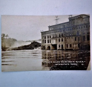 Interstate Park Wisconsin Power House St Croix River Antique Real Photo Postcard - Picture 1 of 3