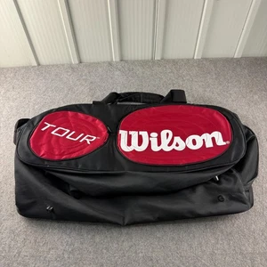 Wilson Tour Tennis Bag Black Red Extra Large 3-Compartment Gear Duffle 90cm - Picture 1 of 12