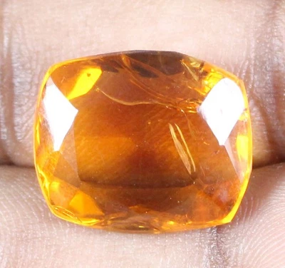 Cojín de 12,10 quilates brasileño naranja amarillento citrino piedras preciosas certificado T16005 Foto 1 de 4