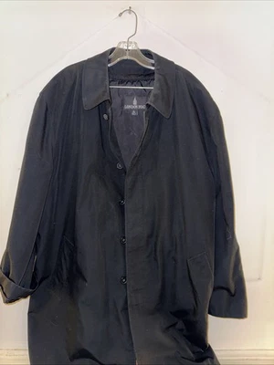 Abrigo London Fog negro con botones delanteros - Talla XL - Abrigo clásico para hombre Foto 1 de 3