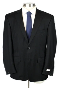 Canali Suit Jacket 42 R (52 EU) Solid Black Wool Modern Fit Coat 13290 New - Picture 1 of 12