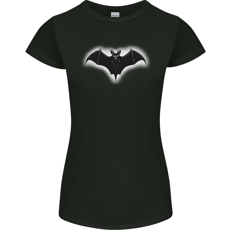 A Brillant Chauve-Souris Vampires Halloween Femmes Petite Coupe T-Shirt - Photo 1/4