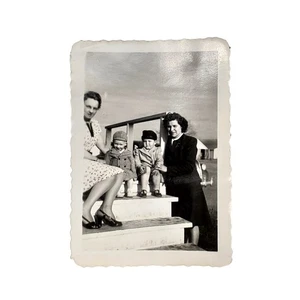 Vtg Mother & Grandmother with Babies Together Monochrome Photography Found - Picture 1 of 4