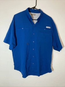 Columbia PFG Omni-shade Blue Short Sleeve Shirt Top ***Größe siehe Beschreibung** - Bild 1 von 15