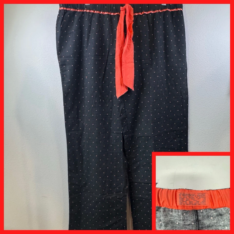 Xhilaration Sleepwear Pants Women's XL Black W/ Orange 100% Cotton  Comfy - Image 1 of 4