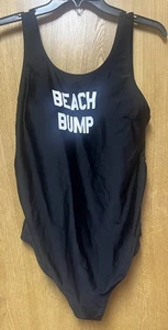 Maternity Motherhood Beach Bump Black One Piece Swimsuit L - Picture 1 of 4