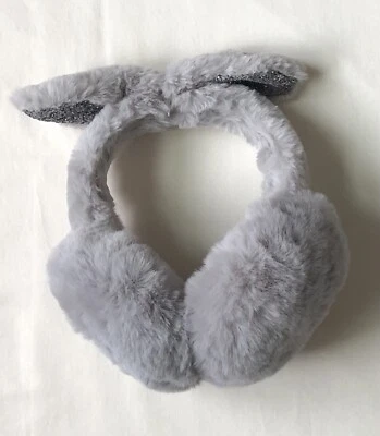 Women Girl Bow Earmuffs Fur Plush Ear Foldable Faux Fluffy Ear Cap Flap Warmer - Imagem 1 de 4