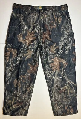 VTG Cabela’s Mossy Oak Fleece Lined Cargo Camo Hunting Pants 40 Insulated Grunge - Image 1 of 4