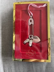 Lenox Baby ShoesHoliday Boy Ornament, Large Safety Pin W/pink Stones, Charms 163 - Picture 1 of 7
