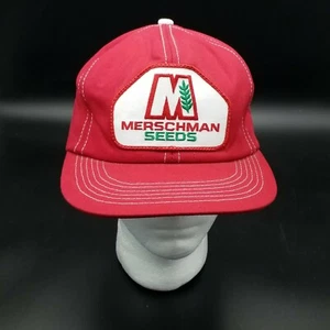K - Products Vintage Merschman Seeds Trucker Snapback Baseball Hat  - Picture 1 of 8