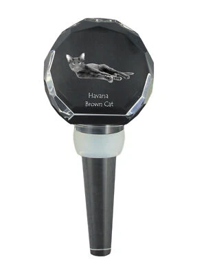 Tappo Di Vino Spesso Marrone Havanna Con Gatto Art-Dog - Immagine 1 di 4