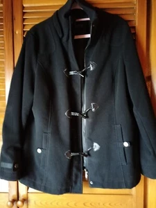 Duffle Coat 46 schwarz, Strickbündchen,RV & Knebelknöpfe,abnehmb. Kapuze, TOP - Bild 1 von 7