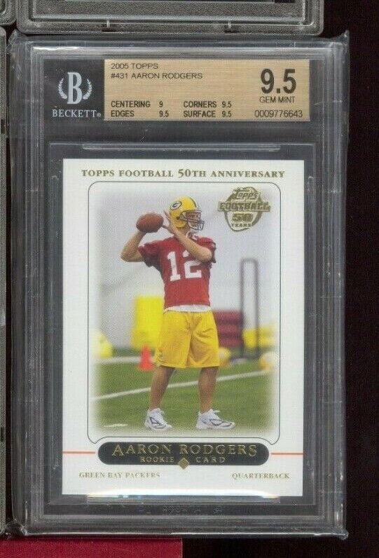 2005 Topps Aaron Rodgers ROOKIE CARDS BGS 9.5 GEM MINT Green Bay Packers