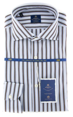 Luigi Borrelli 棕色衬衫 - 修身 - 15.5/39 - (EV06426060NANDO) — 第 1/4 张图片