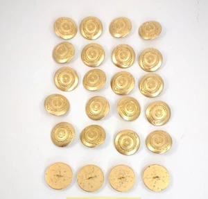 24 PCS Vintage Gold Metal Shank Buttons 1 1/8" Scroll Crest Design Jacket Blazer - Picture 1 of 16
