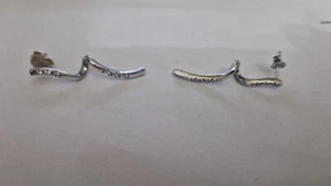 Orecchini argento 925% silver  PENDENTI ZIRCONI strass torcion silvers - Foto 1 di 2