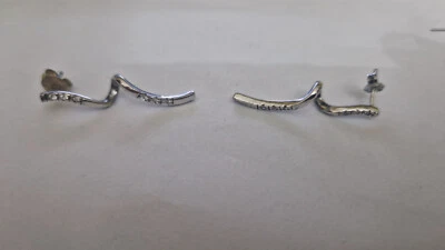 Orecchini argento 925% silver  PENDENTI ZIRCONI strass torcion silvers - Immagine 1 di 2