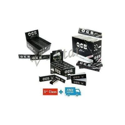 OCB PREMIUM BLACK ROLLING PAPERS + FILTERS / PERFORATED TIPS (5/10/20) BOOKLETS - Image 1 of 4