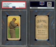 1909-1911 T206 Ed Killian Pitching Detroit Tigers PSA 1 ***Old Mill***