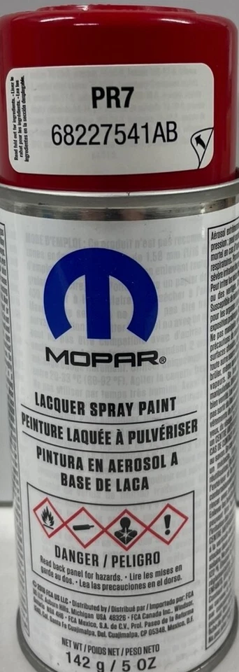 Chrysler Jeep Dodge Mopar ADENELIN RED 5 OZ Lacquer Spray Paint - Image 1 of 1