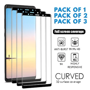 For Samsung Galaxy Note 8 9 10Plus 3D Full Cover Tempered Glass Screen Protector - Picture 1 of 12