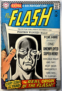 VTG The Flash #167 VG The Real Origin Of The Flash DC Comics 1967 SILVER AGE